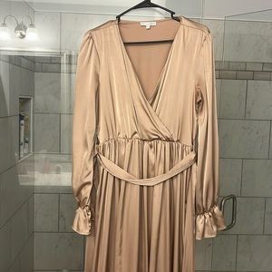 Baltic born cream shiny maxi dress